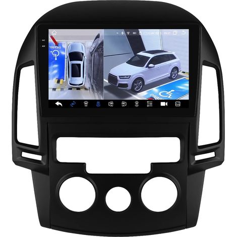 Reproductor multimedia para coche, compatible con smartphone, sistema de navegación, compatible con Hyundai i30 i30 AT MT 2006-2011, cámara 360 QS8 MT (1/2)