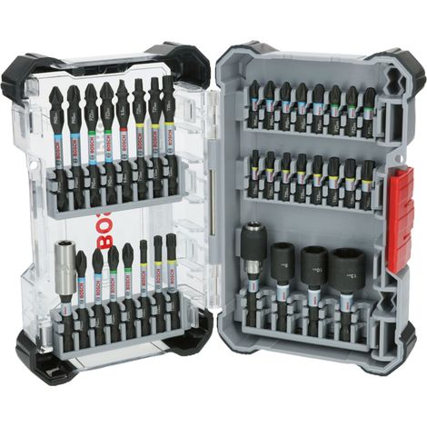 Bosch PRO 36PC Impact Driver Rated Screwdriver Drill Bit + Socket Set + Case