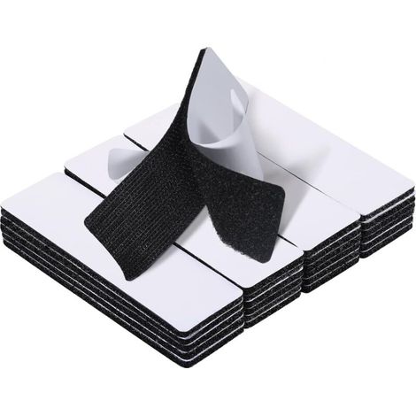 20 packs of 2.5 x 10 cm Velcro strips with strong double-sided adhesive tape for hanging pictures on walls, at home or in the office. - AquaForge (1/5)