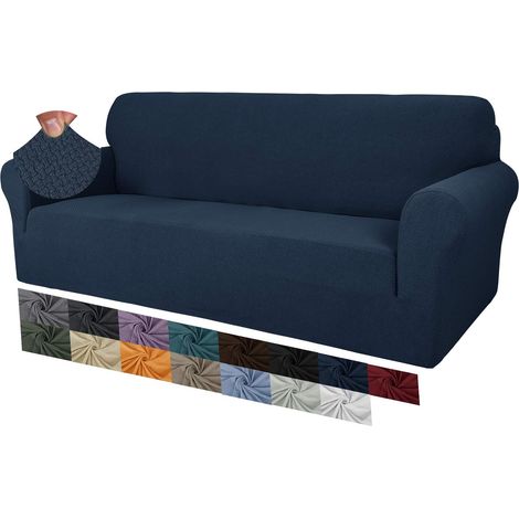 1 Housse de canapé, Tissu Jacquard, Extensible, Antidérapant, Protection animaux, 3 Places