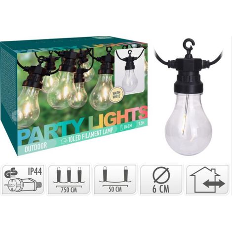 Guirnalda LED para jardín de 7,5 m, 10 unidades. (1/4)