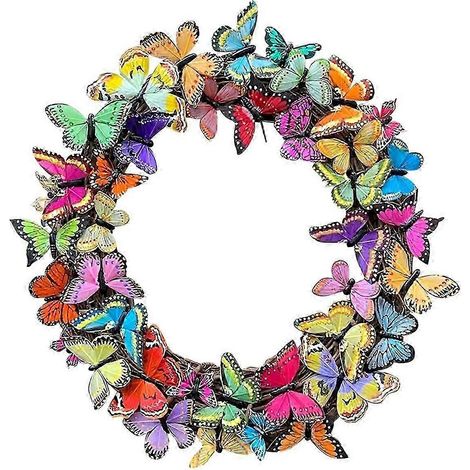 Décorations de Pâques, couronne de porte d'entrée, décoration murale papillon, couronnes florales de printemps et d'été pour la décoration intérieure et extérieure de la maison (1/5)