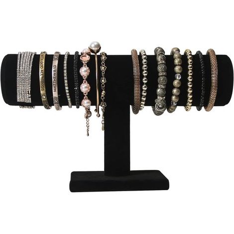 Présentoir à bijoux en velours, support de table pour bracelets et montres, organiseur pour maison, boutique et exposition, noir (1/5)