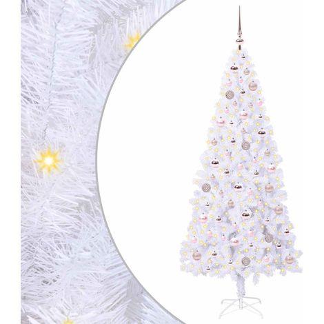 Sapin de Noël artificiel avec 300 LED Blanc 180 cm PVC et Acier CFW317752 (1/5)