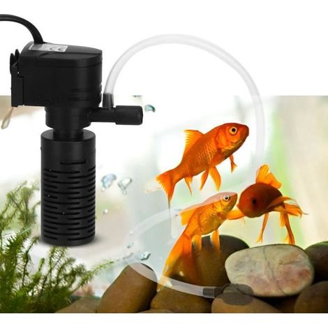 Pompe de filtre d'aquarium - Mini-pompe anti-aspiration - ABS - Noir - Pour poissons d'eau froide (1/4)