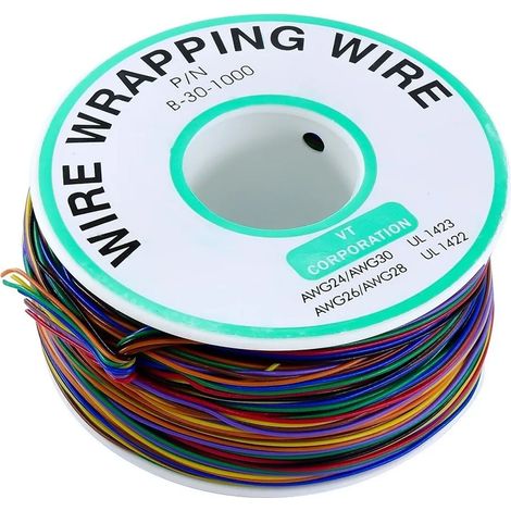Câble de circuit imprimé en cuivre étamé, 8 couleurs, pour l'aéronautique (30 AWG). (1/5)