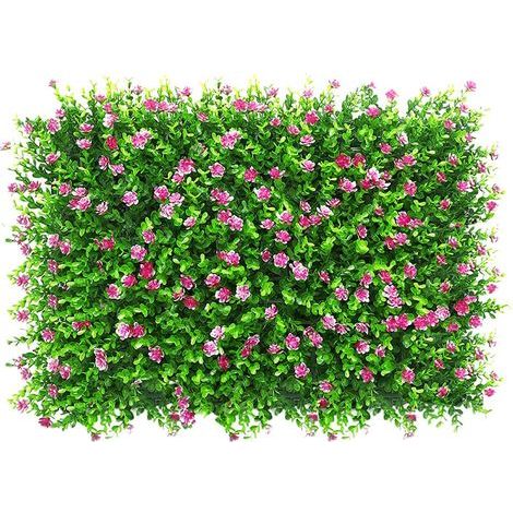 Tapis de gazon artificiel, haie artificielle et clôture en plastique pour jardin, terrasse, balcon, décoration extérieure, lot de 2, vert, sans entretien. (1/5)