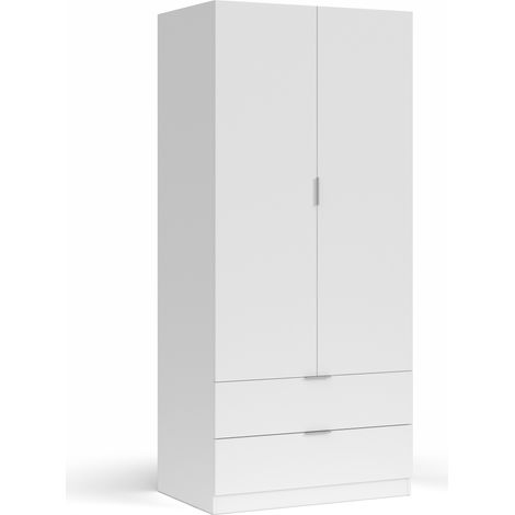 Armario ropero Nico 2 Puertas y 2 Cajones Color Blanco, 81 cm Ancho 52 cm Profundo 180 cm Alto (1/5)