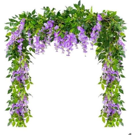 couronne de glycine artificielle-Couronnes suspendues, idéales pour les cérémonies de jardin à domicile, décorations florales (1/4)