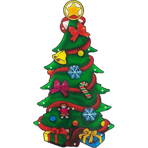 AURA Weihnachtsbaum-Fensterlampe / Weihnachtsdekoration für den Innenbereich / batteriebetrieben / 45 cm x 24 cm, (Weihnachtsbaum) (1/5)