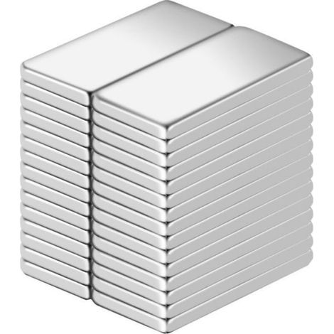 30 Pièces Aimants Néodyme,Aimants Néodyme Puissants 20x10x2 mm Plaque Aimantée Adhésive Aimants Tableau Magnétique Adaptés (1/4)