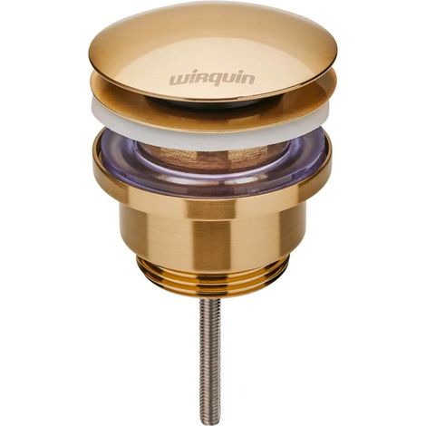 Wirquin Bonde Lavabo universelle laiton Quick-Clac or brossé (1/3)