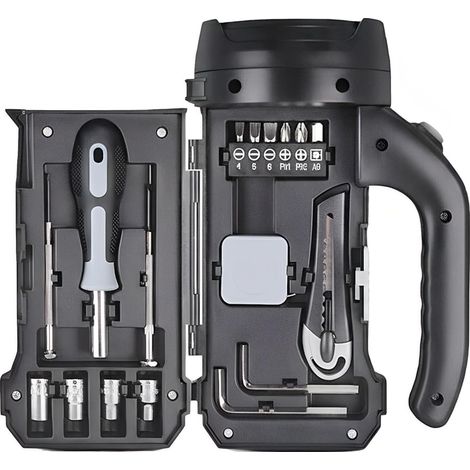 Lampe de poche LED avec kit d'outils Tournevis Clé Douille et couteau utilitaire Batterie Powerde pour Camping Réparation extérieure (1/5)