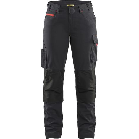 BLAKLÄDER Service Bundhose Damen Service Plus, schwarz / rot, Konfektionsgröße DE: 46