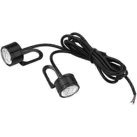 Lot de 2 feux de rétroviseur universels à LED pour guidon de moto, feux de jour et antibrouillard bleus (1/4)