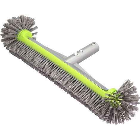 Brosse de nettoyage de piscine 45 cm avec manche en aluminium et dos en aluminium renforcé pour parois et fond de piscine (1/4)