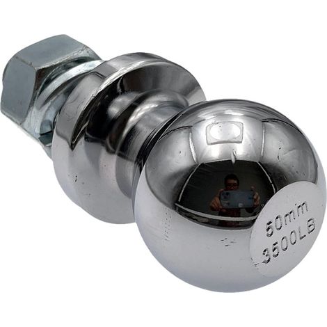 Boule d'attelage 50 pour remorque, tête sphérique filetage M19, écrou mère, capacité 3500lbs, caravane et camping-car (1/2)
