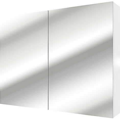 AcquaVapore Spiegelschrank, Badspiegel, Badezimmer Spiegel City 100cm weiß JA mit 1x 5W LED-Strahler (1/5)