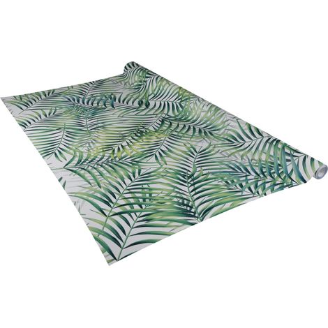 Papier adhésif Feuilles de palmier Tropical 90 cm x 2,6 m Épaisseur 160μ Film autocollant pour meuble et cuisine film décoratif papier peint PVC sans phtalates Fabriqué en UE (1/5)