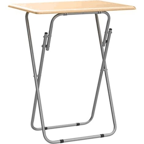 Mesa Plegable Cuadrada Mesa Auxiliar Plegable Multiusos Natural 48 x 38 x 66 CM