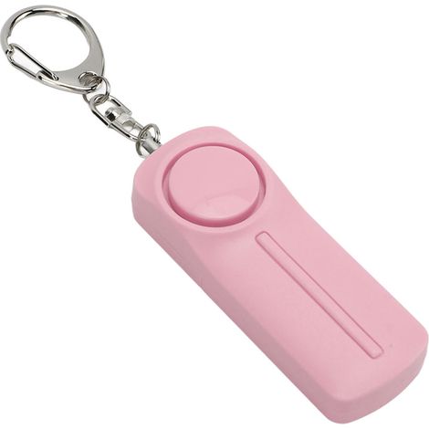 Mini porte-clés alarme personnelle avec sirène puissante de 130 dB, dispositif d'autoprotection et d'alerte d'urgence pour femme âgée (rose). (1/5)
