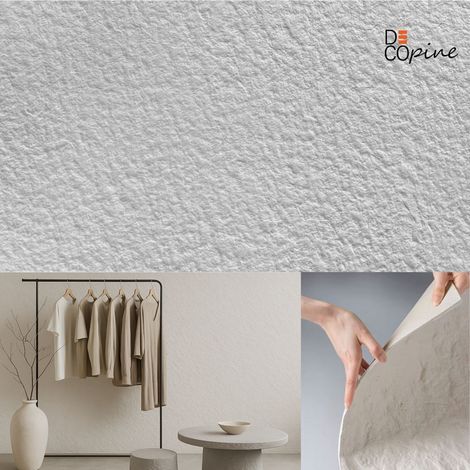 Panneau mural souple en pierre naturelle – DECOPINE – 60x120 cm – Lot de 4 – 3,12 m² – Effet pierre blanche