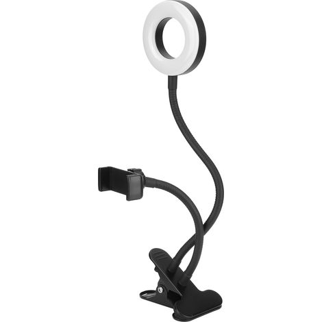 Anneau lumineux LED USB à 10 niveaux de luminosité avec pince pour la photographie en direct, la lecture et la broderie. (1/5)
