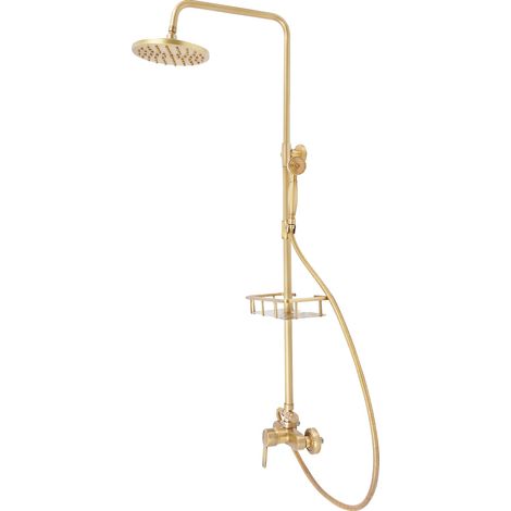 Ensemble de Douche, Design Vintage, Hauteur Réglable, Bronze (1/2)