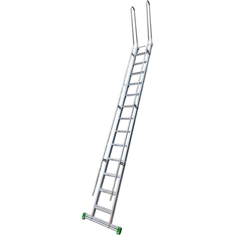 Scala in alluminio a gradini per soppalco - Gradini profondi 8.5cm - Altezza raggiungibile 3.66m - S15/15RV