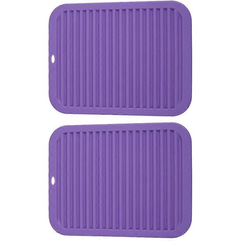Sous-tasses, dessous de plat et dessous de plat multifonctionnel épais, antidérapant et filtrant - Violet foncé (1/5)