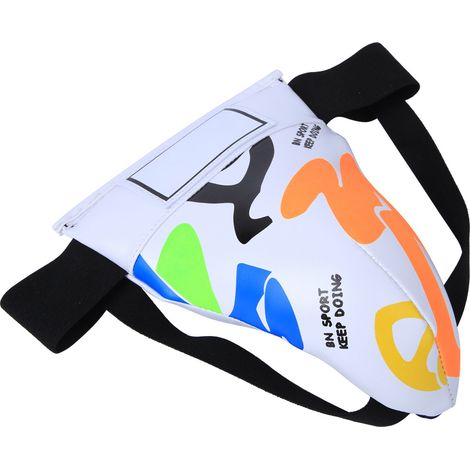 BN FIGHT Graffiti Jockstrap pour enfants, protège-aine, équipement de protection pour l'entraînement à la boxe, au sanda et au taekwondo, blanc (1/5)