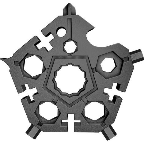 Outil Multifonction Flocon de Neige 23 en 1, Outil Flocon de Neige, Outil Tout Puissant en Acier Inoxydable Portatif, Portable Neige Outil Porte-Clés Tournevis, pour Voyages en Plein Air Adventure(Noi (1/5)