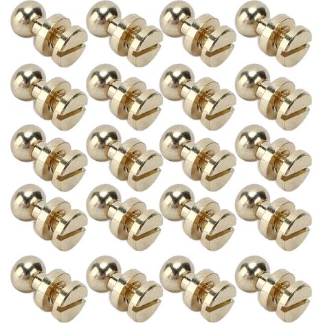 Lot de 20 rivets en laiton résistants à l'abrasion, imitation or, accessoires de quincaillerie pour bagages, pour les amateurs de loisirs créatifs, 8 x 7 mm (1/5)