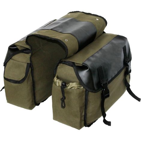 Sac pour porte-vélos Noir Vert Kaki, Paniers de vélo, Sac arrière pour selle de vélo pour courses, déplacements, voyage cycliste (1/5)