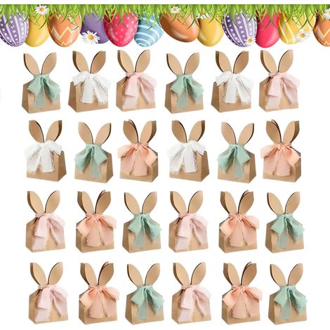 Sachets de Pâques Lapin Boîtes Cadeaux Noeud Papillon Pochette (1/5)