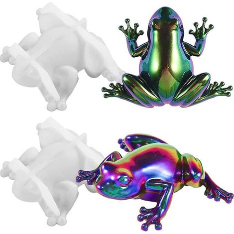 Moules grenouille résine - Lot 2, Vert, Silicone 3D Halloween décoration mur - Moule Aucunely (1/5)