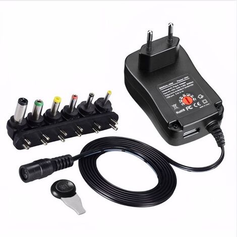 Adaptateur D'alimentation Réglable - 3 V À 12 V - 2 1 A - Pour Bande Led Caméra De Surveillance - 30 W - 1 Pièce (1/5)