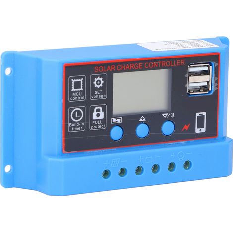 Contrôleur de charge pour panneaux solaires avec écran LCD, régulateur de charge photovoltaïque PWM 12 V 24 V 30 A (1/5)