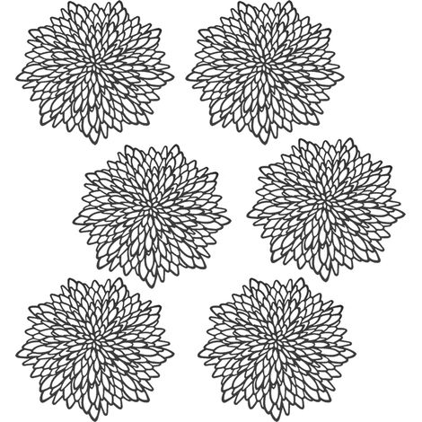 Placemat Ronde - Vinyle Laminé Métallisé Or Rose - Pour Table à Manger - Diamètre 38 cm - Lot de 6 (1/5)