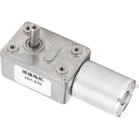 Getriebemotor 12 mm, einwellig, selbsthemmend, reversibel, Schneckengetriebemotor mit Befestigungsfuß, DC 24 V, 10 U/min (1/5)