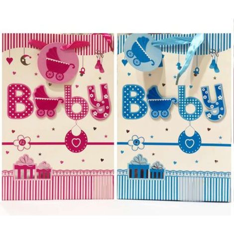 Shopper Baby 19X28X12Cm Rosa/Azzurro X12