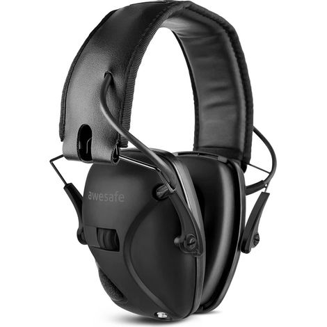 Casque anti-bruit électronique pour tir et chasse, réduction du bruit NRR 22 dB, amplification sonore, noir (1/5)
