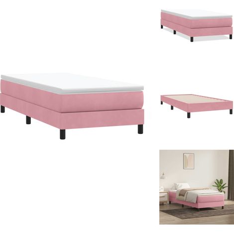 Sommier à lattes de lit sans matelas rose 90x210 cm velours - Sommier À Lattes De Lit - Sommiers À Lattes De Lit - Lit - Meuble De Chambre À Coucher (1/5)