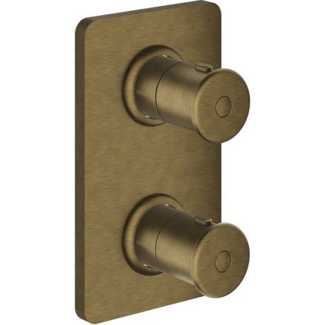 Façade externe douche Faro laiton thermostatique 2 sorties Vieux Bronze Mat - CRISTINA ONDYNA FA75293
