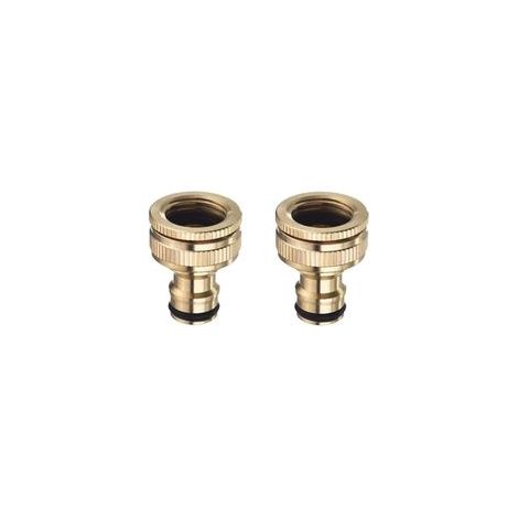 Adaptador de rosca de latón 2 en 1 de 3/4" y 1/2" BSP (paquete de 2) - Crezuo