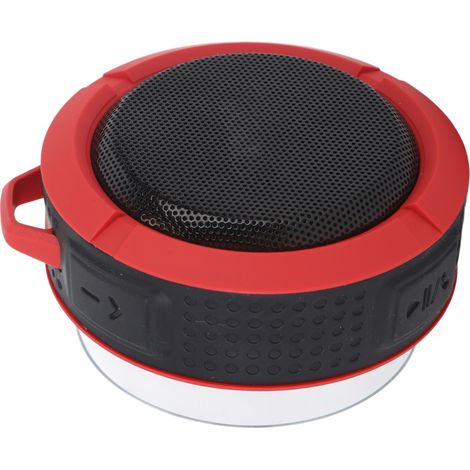 Enceinte Bluetooth à ventouse 3.7V 500mAh IP65 Étanche Portable Sans Fil pour Salle de Bain Extérieur Rouge (1/5)