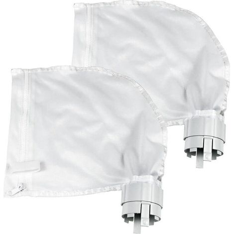 Lot de 2 Sacs Filtrants pour Nettoyeur de Piscine Convient pour Polaris360 et 380 Nettoyeur de Piscine Design Zippé et Réglable en Blanc-- (1/4)