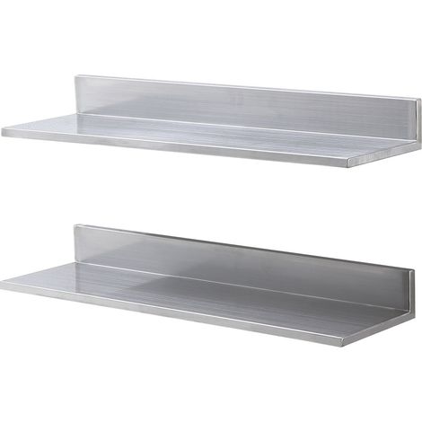 Étagère murale en acier inoxydable 21,8 x 76,2 cm avec dosseret, charge 20 kg, parfaite pour restaurants, cuisines et hôtels. (1/5)