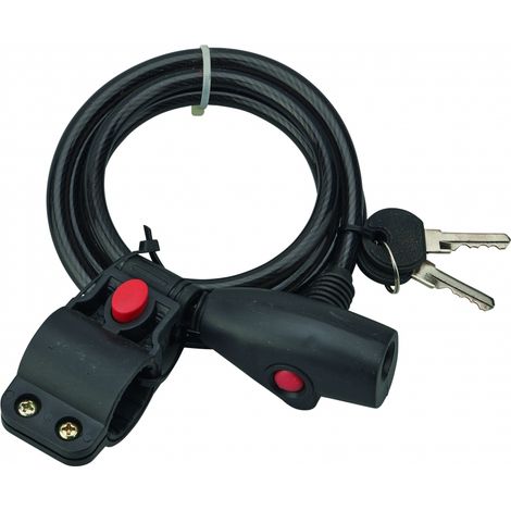Antifurto a cavo Ø 8 mm, lunghezza 1,50 m, con supporto, 2 chiavi – THIRARD (1/2)