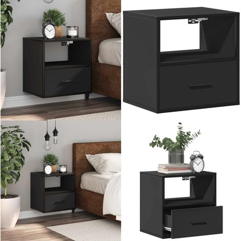 vidaXL Wand-Nachttisch Schwarz 40x31x39,5 cm (1/5)